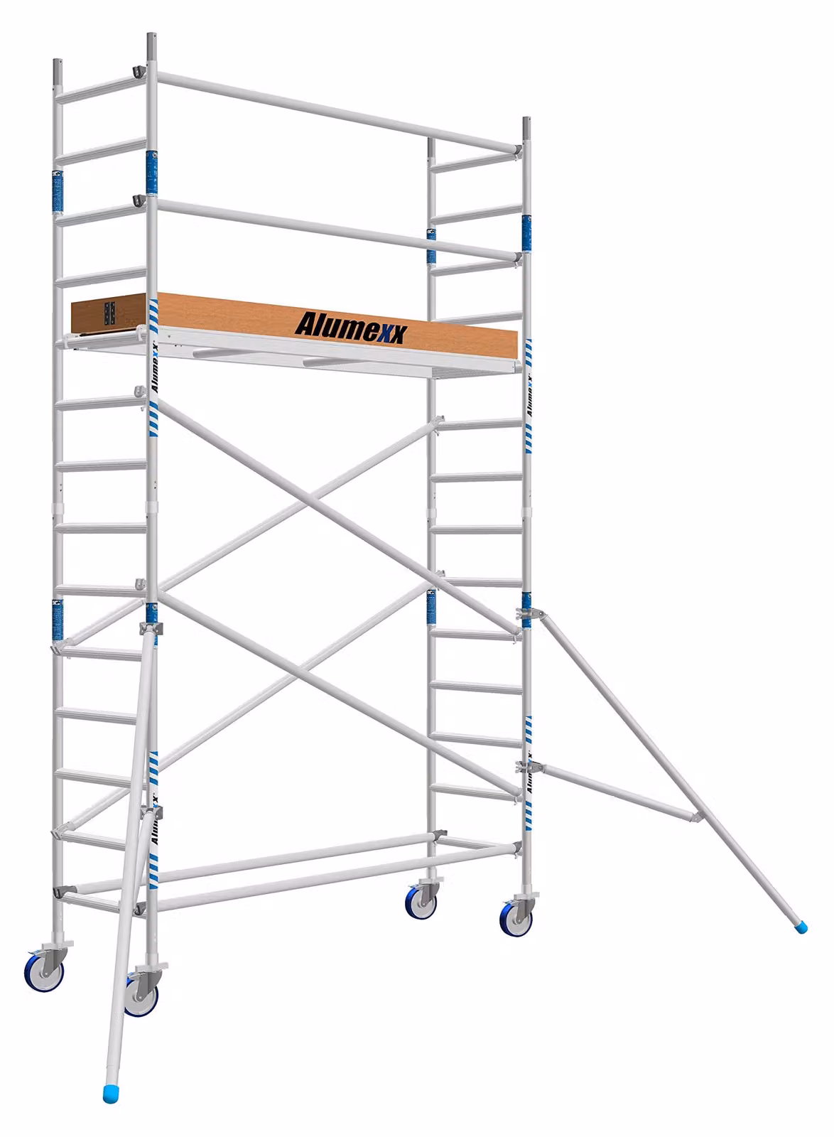 Piattaforma elevatrice a pantografo, modello Smalle, altezza di lavoro di 5,3 metri, altezza piattaforma di 250 cm, realizzata in alluminio