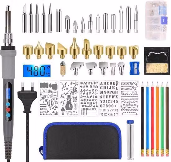 Set di 43 seghe professionali multicolore per legno e sollevamento con regolazione della temperatura per progetti creativi