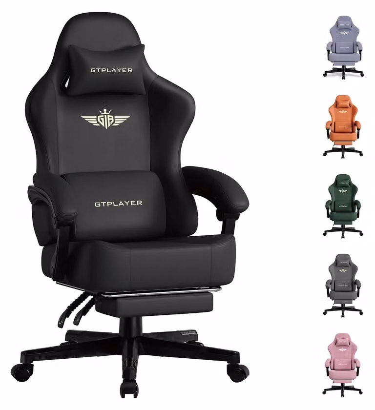 Sedia da ufficio ergonomica, tessuto traspirante, schienale regolabile, pelle nera