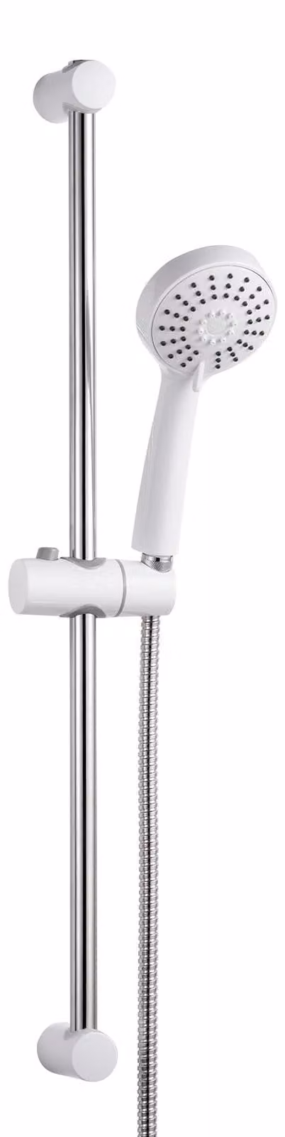 Set doccia in acciaio inossidabile con doccetta manuale, barra doccia da 60 cm, soffione rotondo di grandi dimensioni, 3 getti e installazione a parete