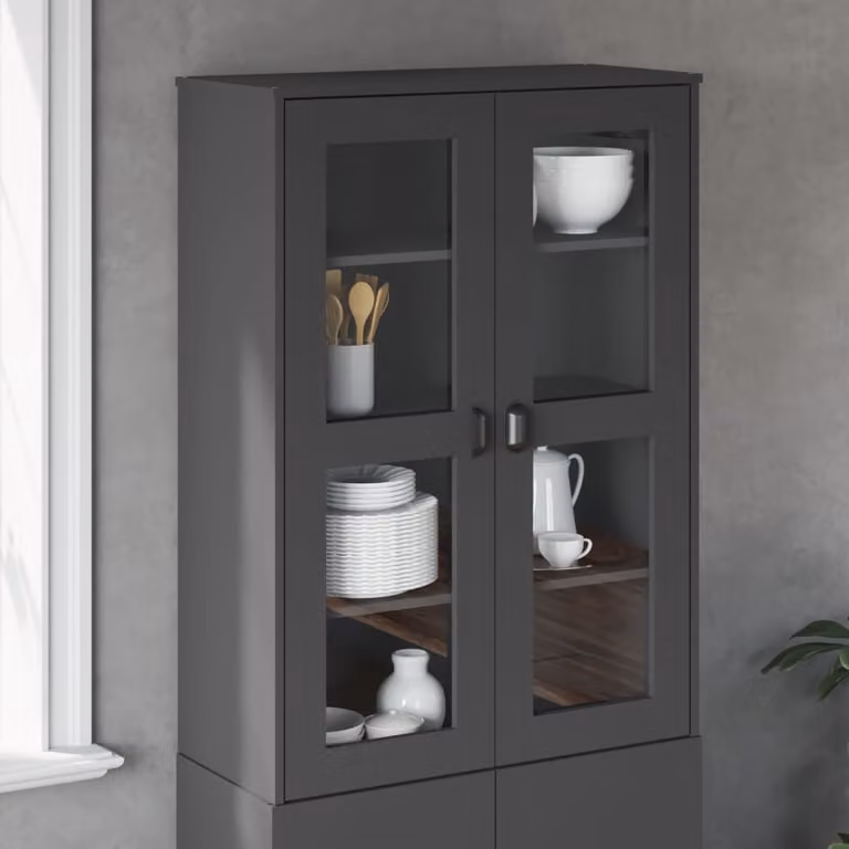 Piano per credenza vidaXL VIKEN in legno multistrato color antracite L: 110 cm, P: 35 cm, H: 80 cm