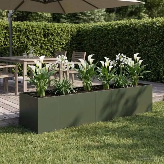 Vaso da giardino Verde Oliva 280 x 80 x 60 cm 3422159