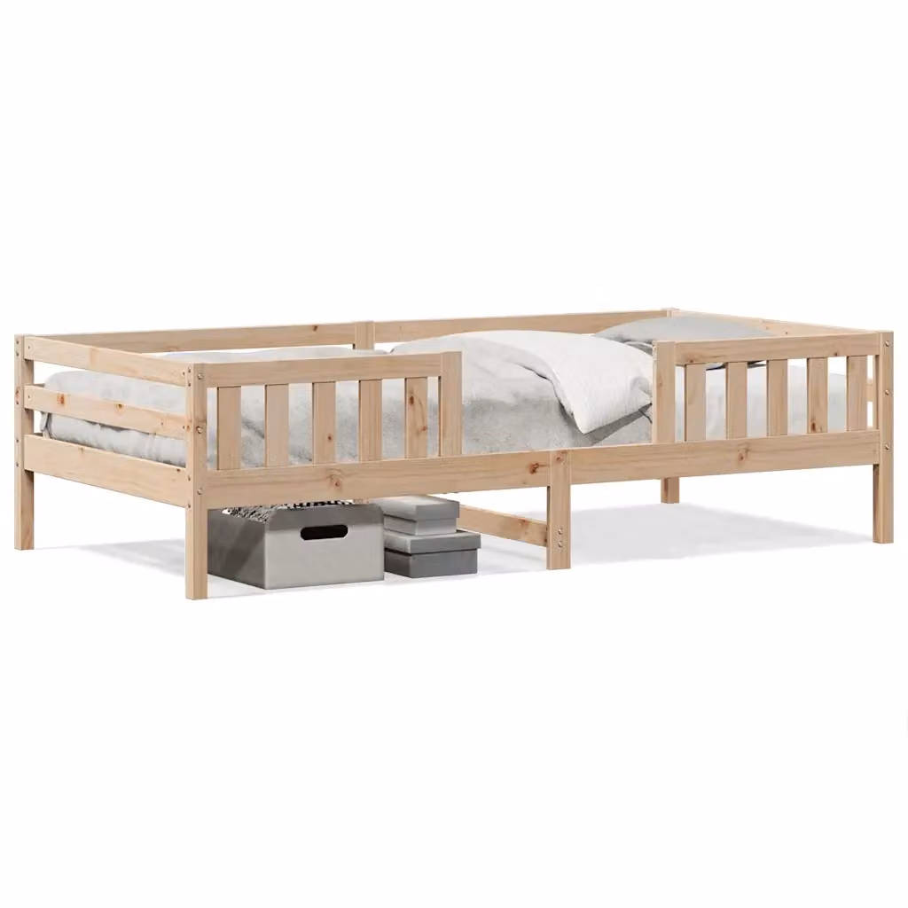 Struttura Letto Design Mania in Legno Massello di Pino Naturale con Doghe Rigide, L 75 x P 195,5 x H 80,5 cm – 2