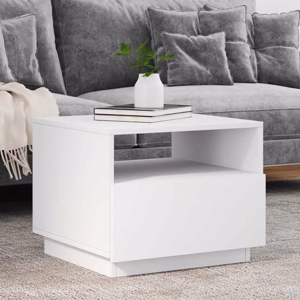 vidaXL Tavolino da Soggiorno Moderno Bianco L/P/H: 50 x 49 x 40 cm