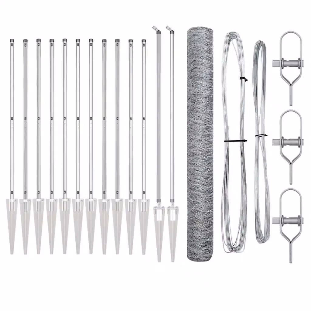 Palo per recinzione tondo in acciaio VIDAXL, colore argento, H: 120 cm, L/P: 2,5 x 2,7 cm – 2