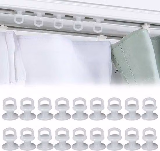 Ganci per tende, 100 pezzi, per finestre, porte e docce
