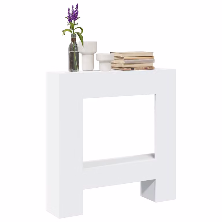 Cornice per Camino Moderna vidaXL Bianca in Truciolato L: 81 cm, P: 18 cm, H: 82 cm