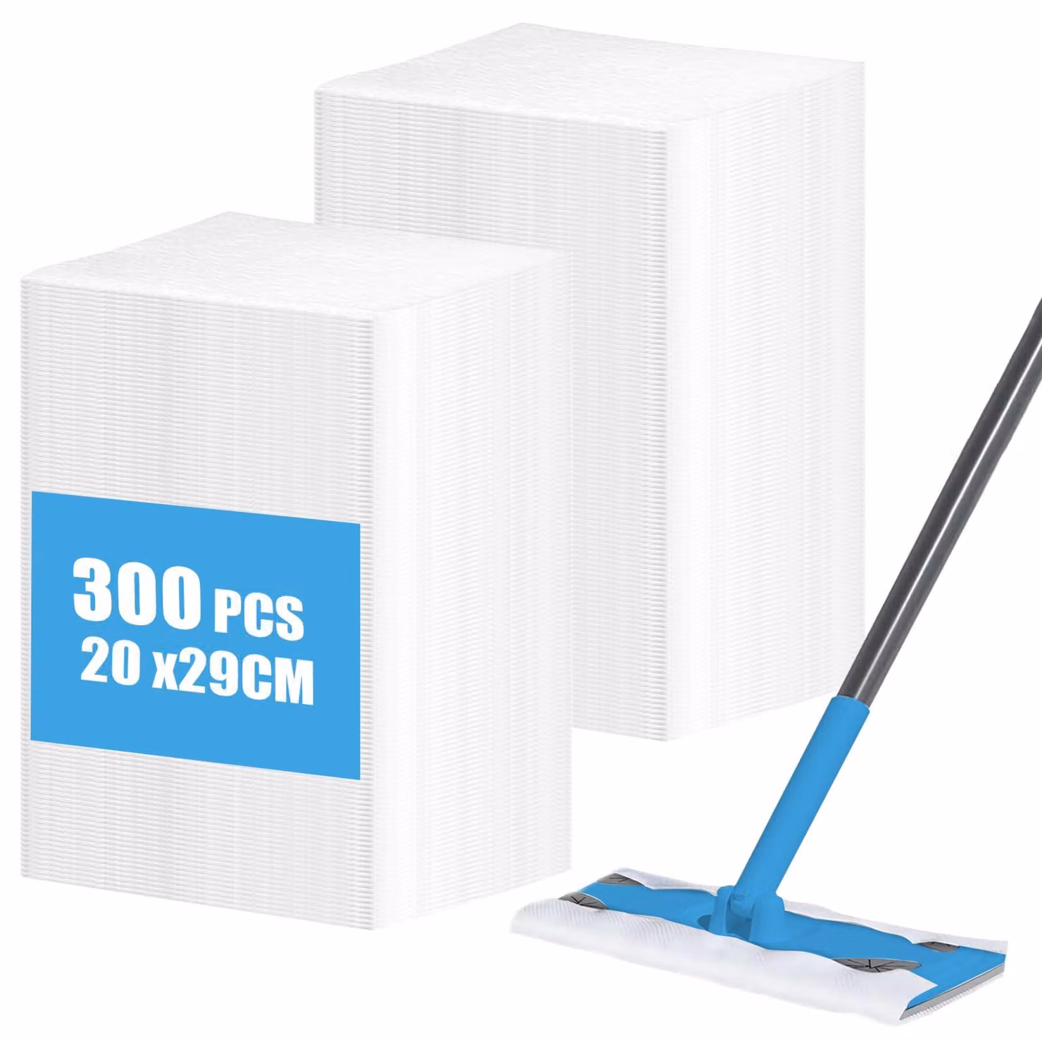 Panni umidificati per la pulizia dei pavimenti, confezione da 300 pezzi, dimensioni 20x29 cm, compatibili con Swiffer