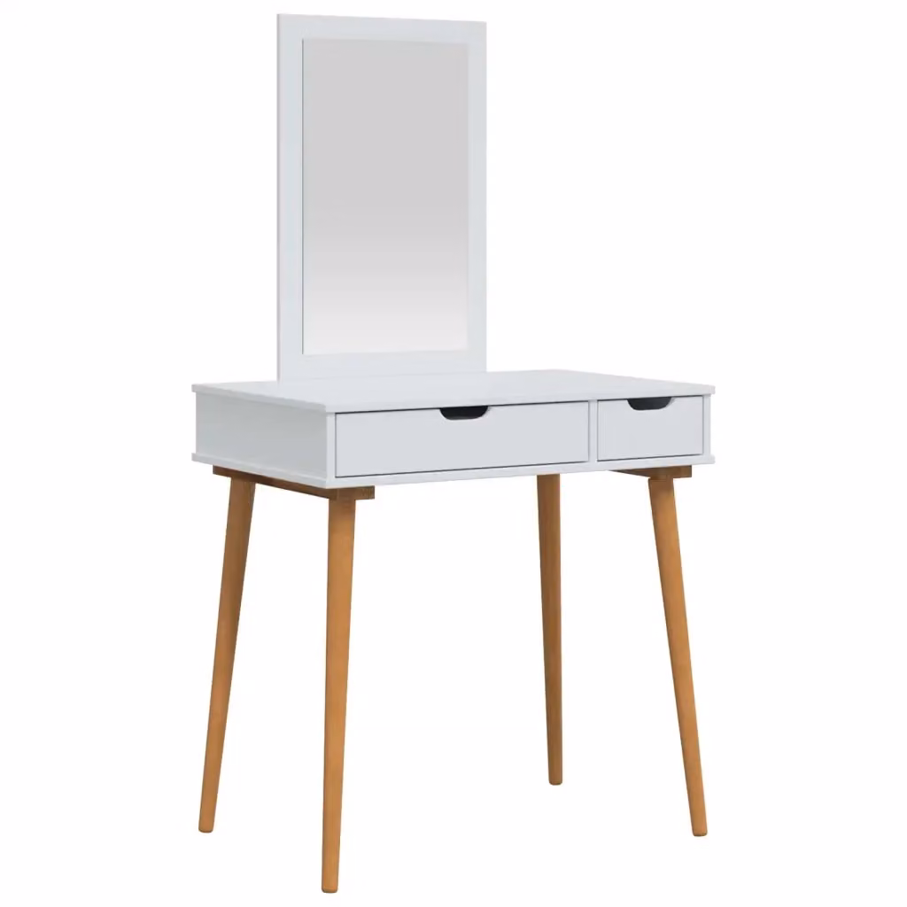 Set da Trucco Moderno vidaXL Bianco 2 Pezzi L: 76 cm, P: 50 cm, H: 143 cm – 2