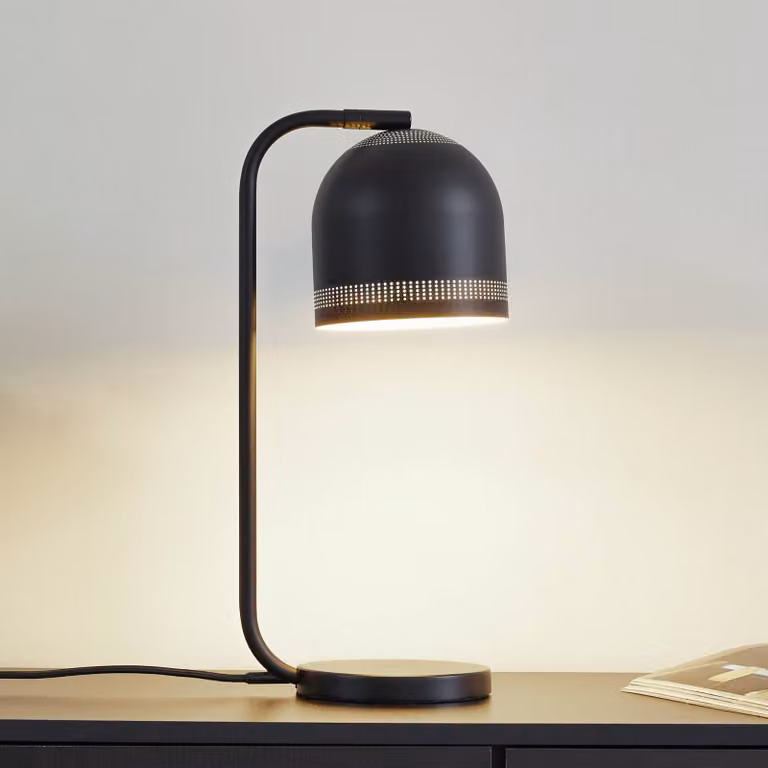 Lampada da tavolo Oura NOLA, Nero, Camera da letto, Metallo, Scandinavo, Lampada da tavolo