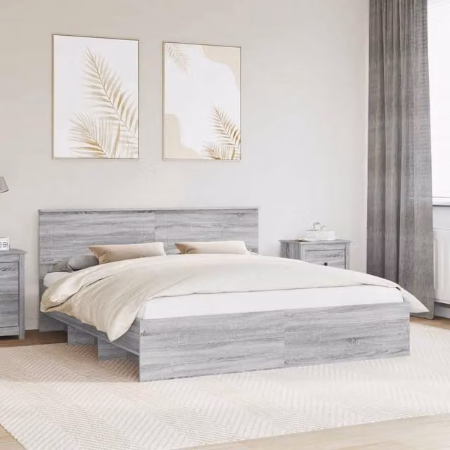 Struttura del letto con testiera Grigio Sonoma 180 x 200 cm 3408828