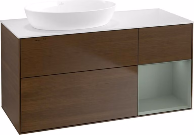 Mobiletto V&B Finion 120cm, Pl wh. m, Reg Oli. m Lac, wal ven