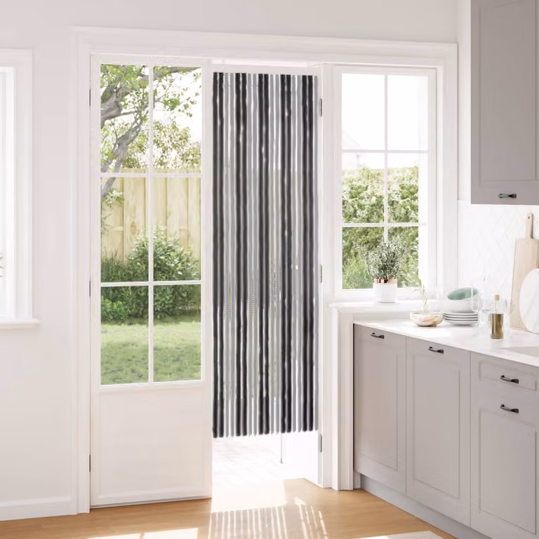 Tenda per insetti in chenille vidaXL Grigio e Nero 56 x 185 cm