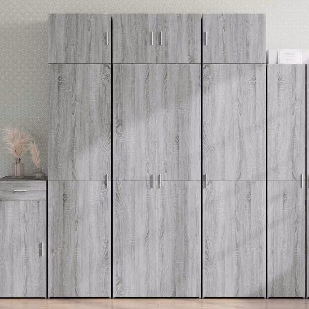 Armadietto a muro vidaXL Grigio Moderno con ante a battente e ripiani interni L: 70 cm, P: 42,5 cm, H: 225 cm
