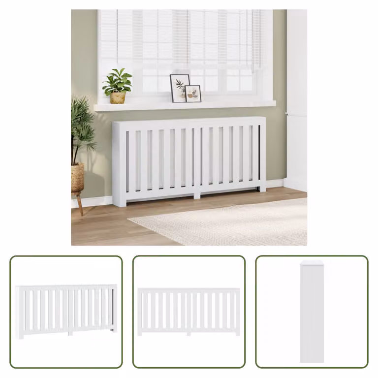 The Living Store Rivestimento per radiatori Bianco 175x20x82 cm Materiale a base di legno