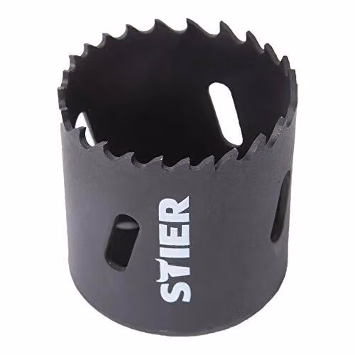 Sega a tazza STIER, bimetallo HSS-Co8, 44 mm, punta per prese elettriche, punta per fori, HSSE, da 44 mm, sega circolare per fori, punta per prese elettriche, sega a tazza, taglierina circolare, punta circolare
