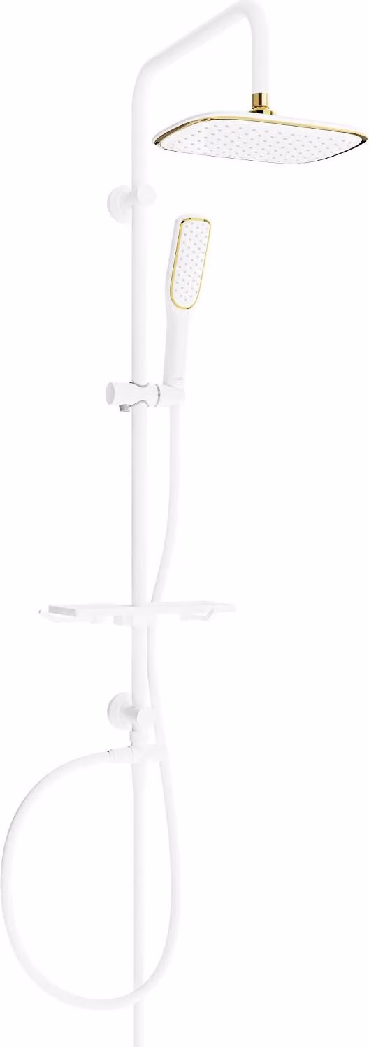 Mexen T49 colonna doccia, bianca/dorata - 798494993-25