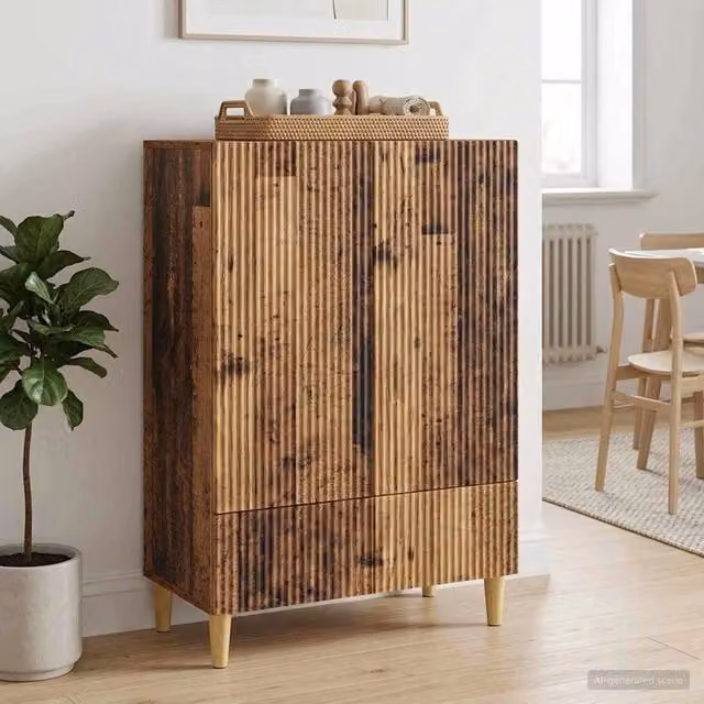 Credenza moderna in legno color marrone vidaXL L: 66 cm, P: 34,5 cm, H: 95 cm