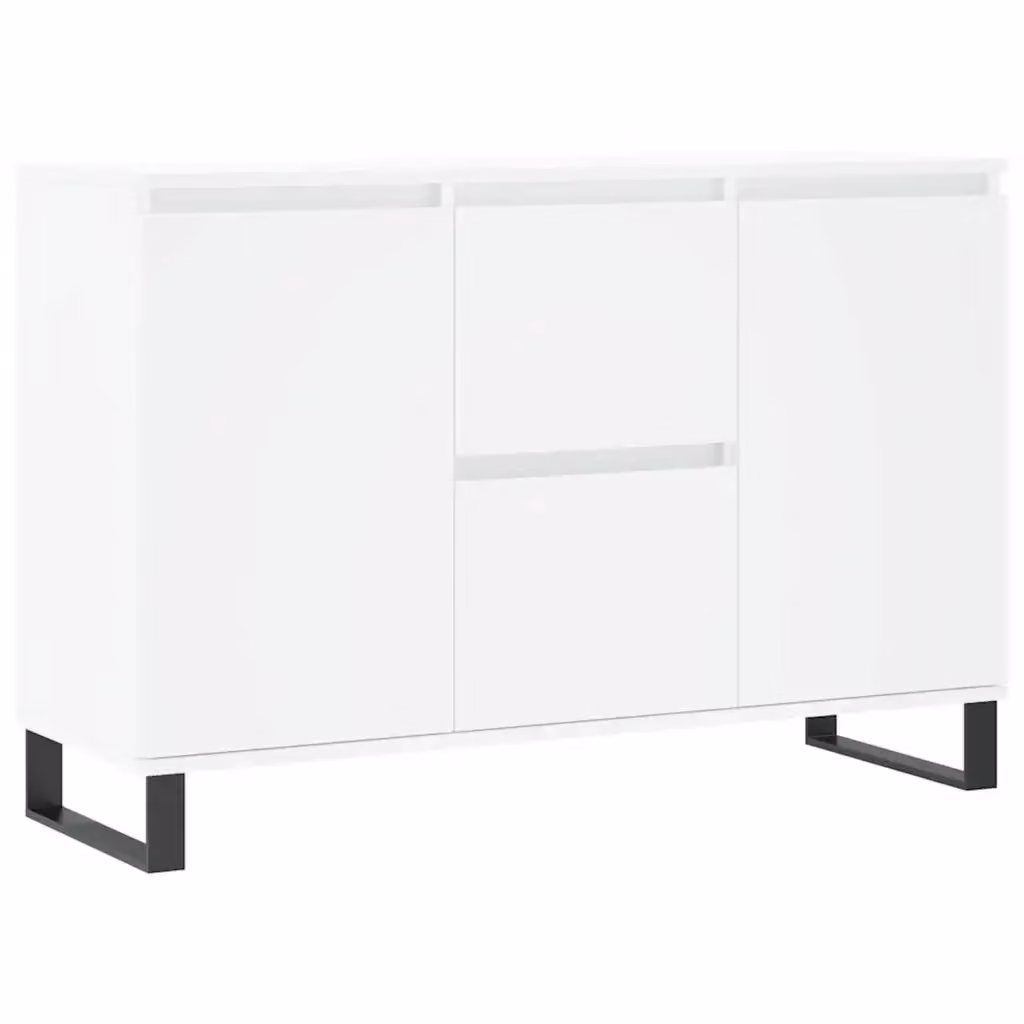 Credenza Buffet Design Mania Bianca in Legno e Metallo per Cucina e Sala da Pranzo L: 101,5 cm, P: 35 cm, H: 70 cm – 2