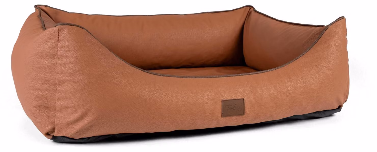 Cuccia ortopedica per cani, realizzata in ecopelle