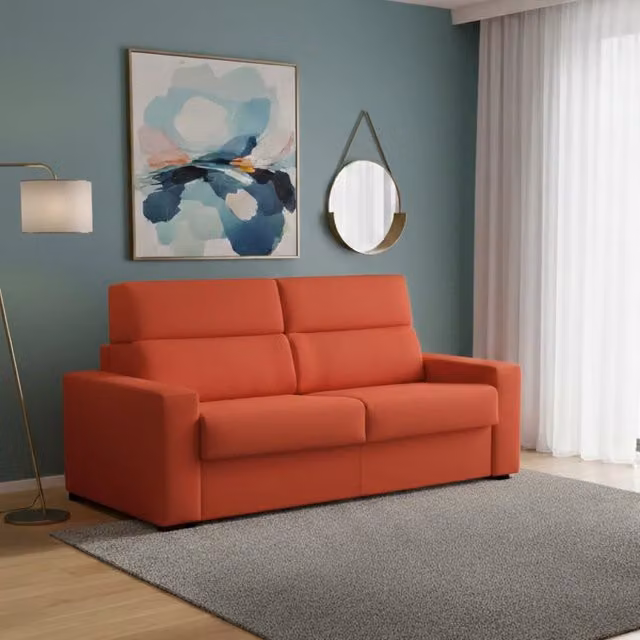 Quindici Divano Letto 3 Posti Sfoderabile Made in Italy Arancione L: 220 cm, P: 95 cm – 1