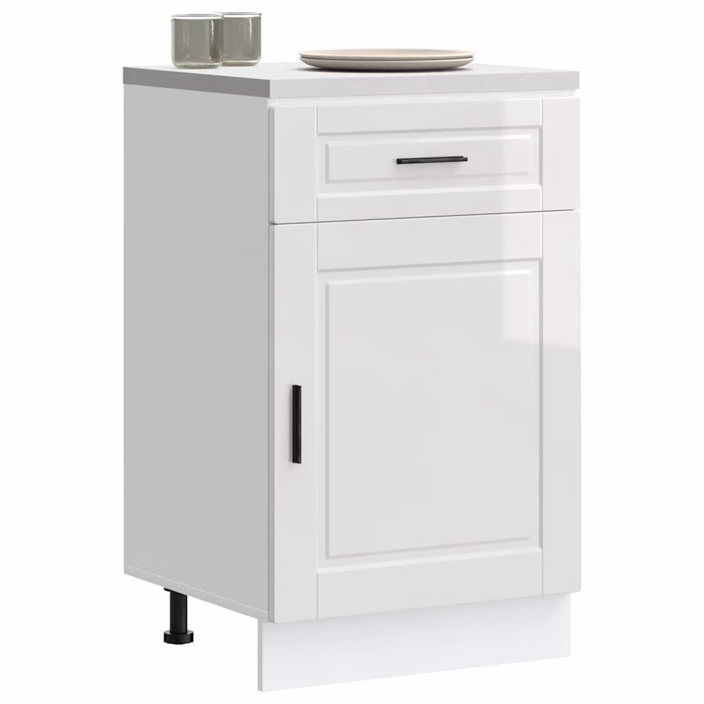Base da cucina moderna vidaXL Bianco Lucido in legno MDF L: 46,0 cm, P: 50,0 cm, H: 81,5 cm