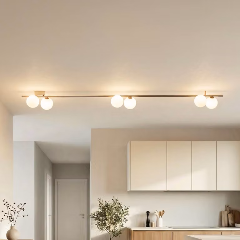 Plafoniera soffitto Imelo TK Lighting, dimmerabile, Marrone / Ruggine, Camera da letto, Vetro, Plafoniera