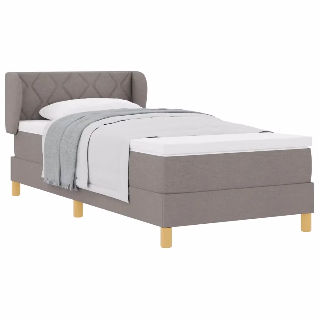Letto a molle con testiera Talpa vidaXL in tessuto beige o grigio L/P: 100 x 200 cm – 2