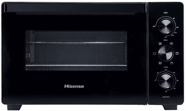Fornetto elettrico Hisense HOM30M nero con funzione aria calda, capacità 30 l e girarrosto con motore