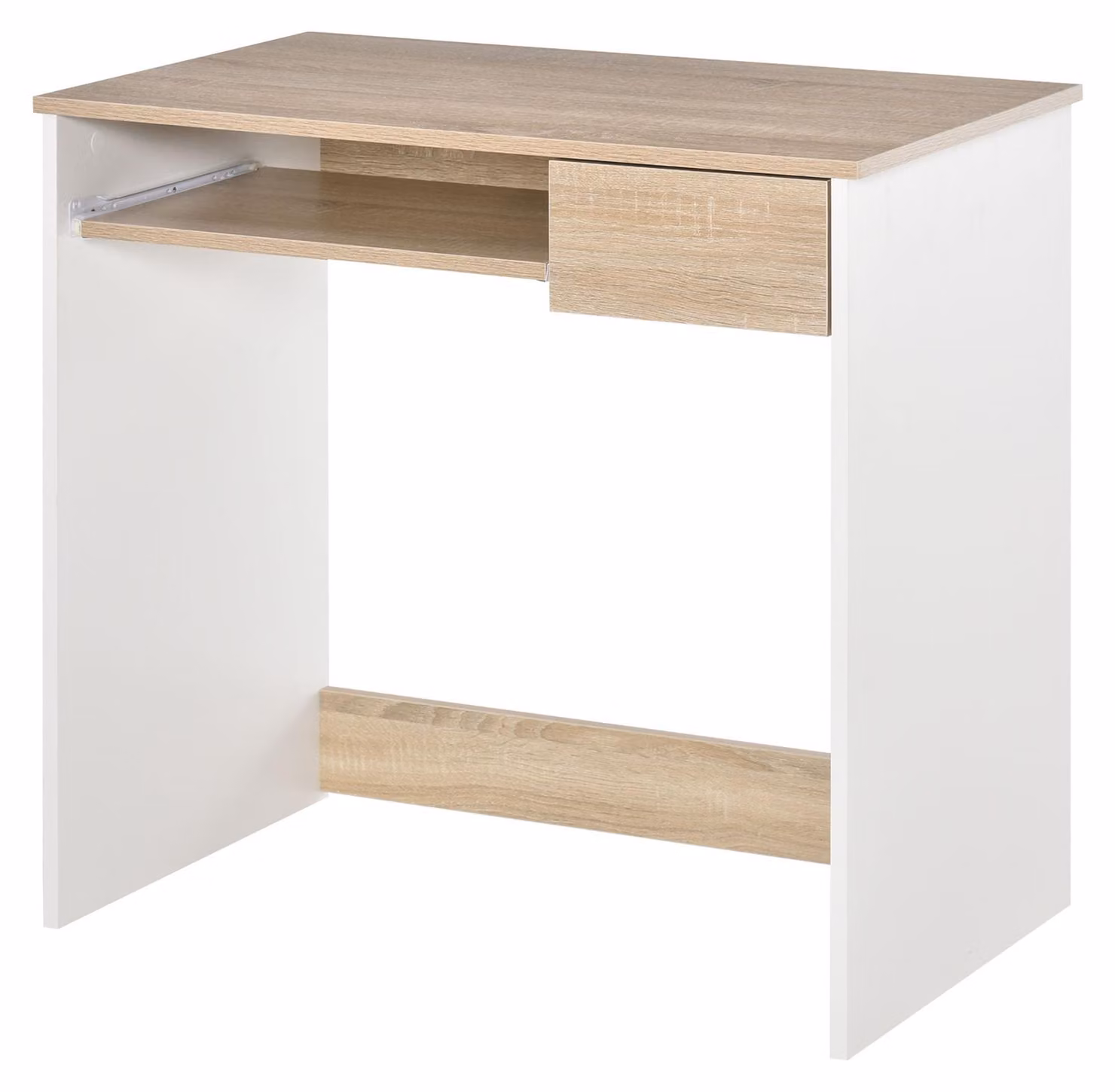 Scrivania da Ufficio 80x45x75 cm in Truciolare Bianco Rovere