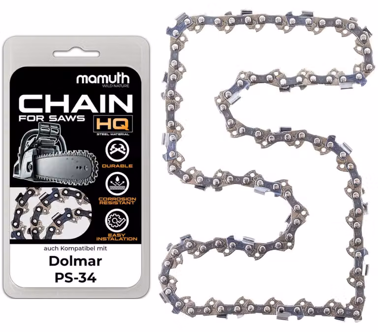 Catena per motosega, 40 cm, 1,1 mm, 3,8 pollici, 57TG, compatibile con Dolmar PS-34