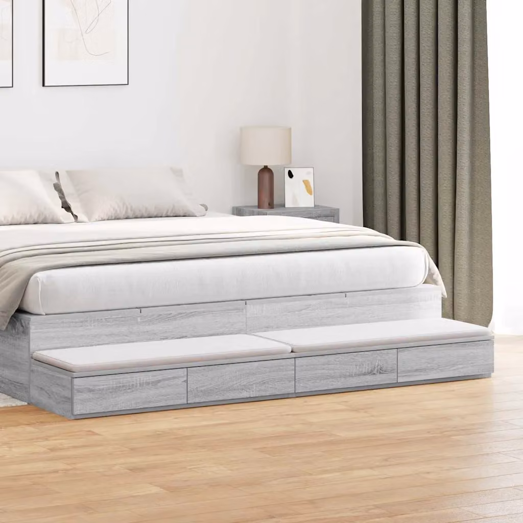 Cassetti per letto vidaXL Grigio Sonoma L: 180 cm, P: 36,5 cm, H: 16,5 cm