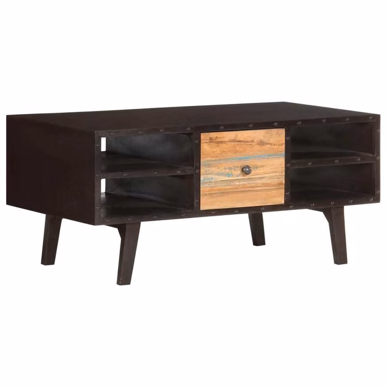 Tavolino The Living Store 100x50x45 cm in legno massiccio antico