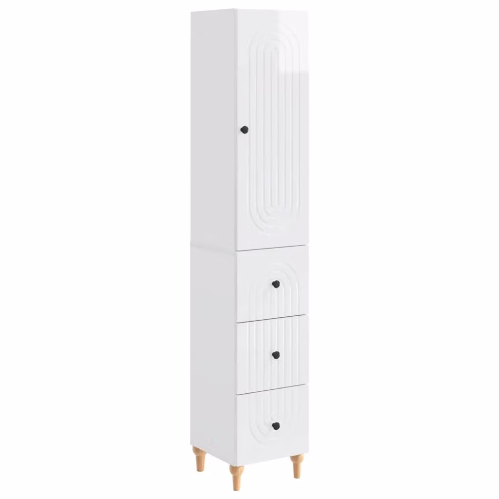 Set di 2 armadi moderni vidaXL bianchi in legno MDF con ante a battente da appendere al muro