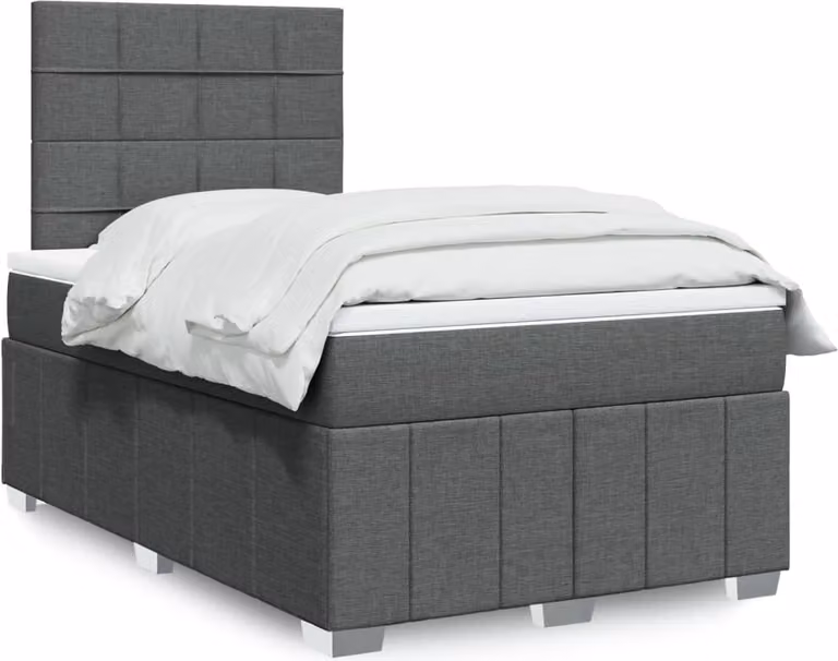 Maison Exclusive - Giroletto a Molle con Materasso Grigio Scuro 120x190cm Tessuto