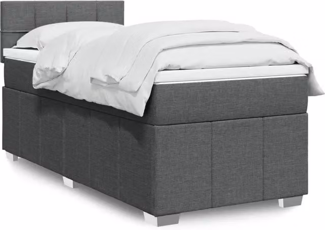 Giroletto a Molle con Materasso Grigio Scuro 80x200 cm Tessuto 3289196