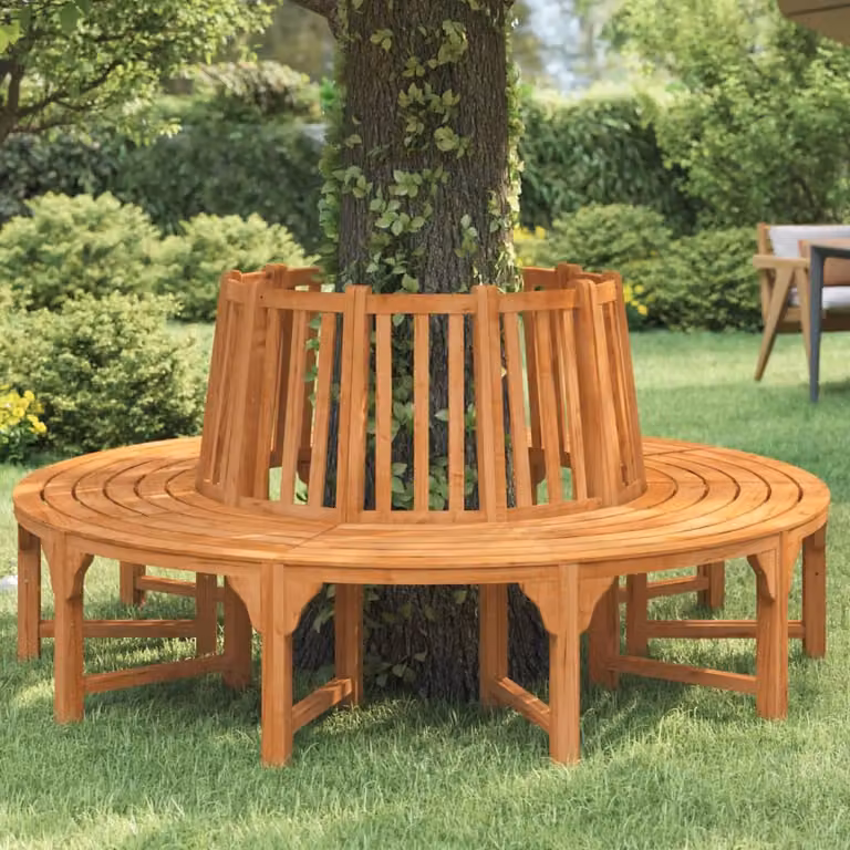 The Living Store Panca ad albero rotonda Ø208 cm in legno massiccio di eucalipto