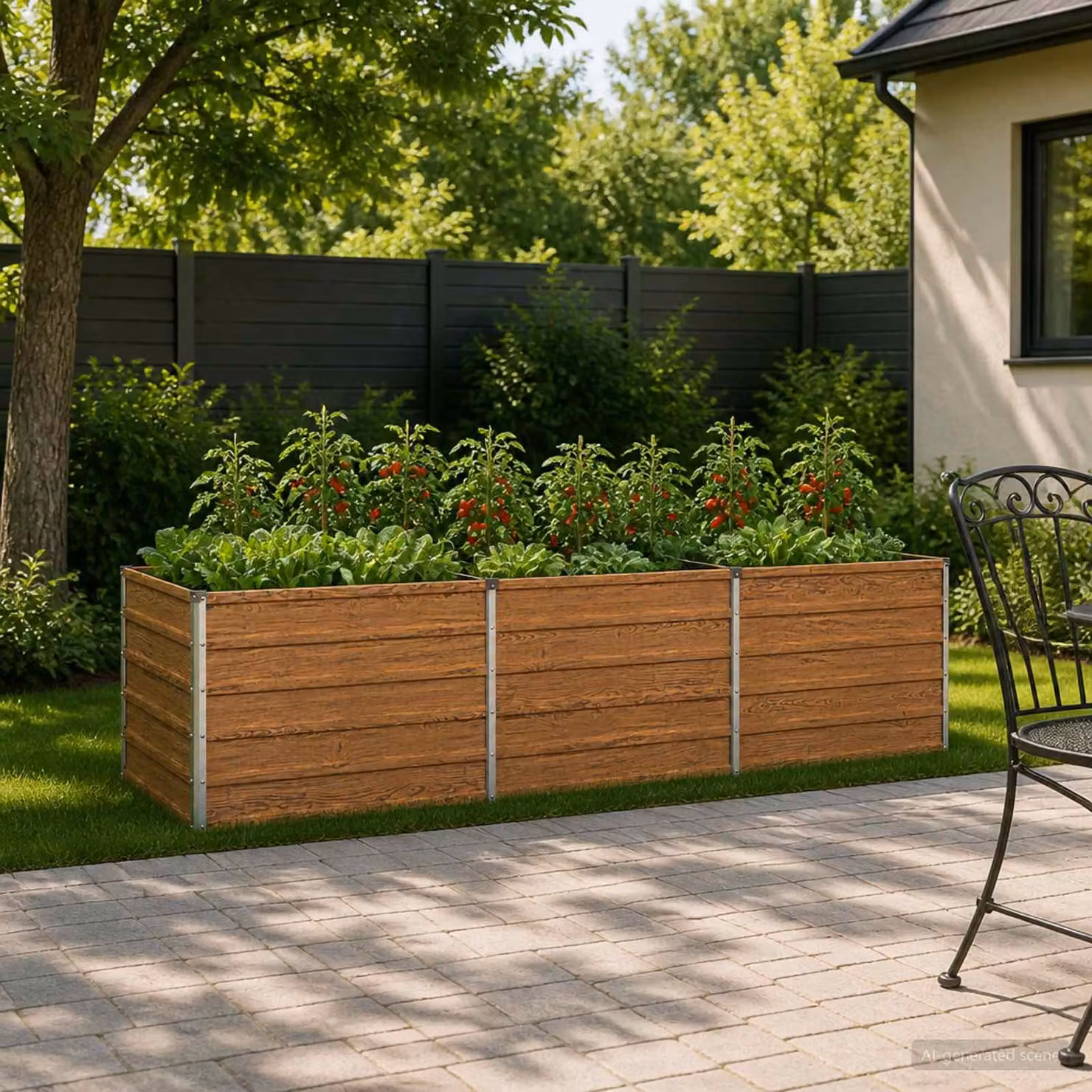 Letto rialzato da giardino vidaXL in metallo corten marrone L: 240 cm, P: 80 cm, H: 55 cm