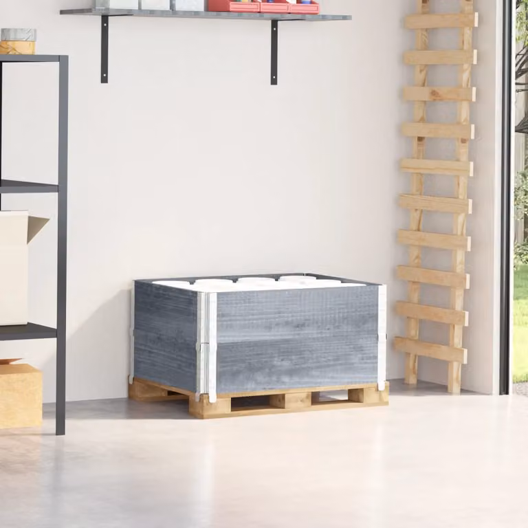 Set di 2 pareti per pallet vidaXL in legno massello di pino grigio, L 80 cm x P 60 cm