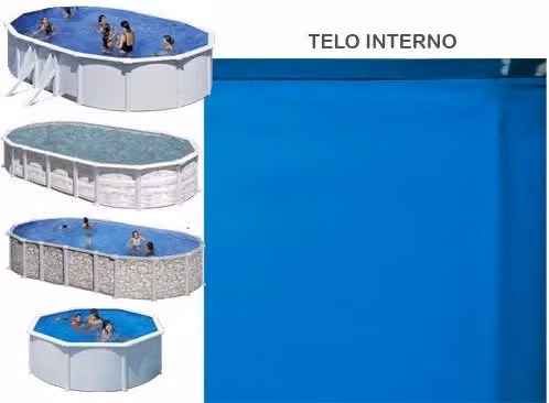 Telo interno per piscina ovale GRE blu in PVC con struttura in acciaio, L: 350 cm, H: 120 cm – 2