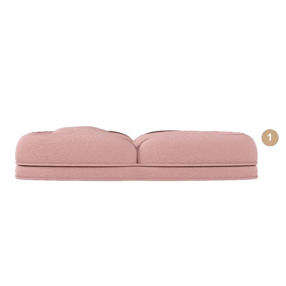 Divano letto reclinabile ergonomico Minimal rosa con 2 cuscini salvaspazio L: 90-180 cm – 2