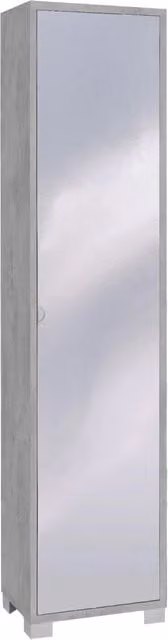 Armadio 1 Anta con Specchio 43x190x29 cm Cemento