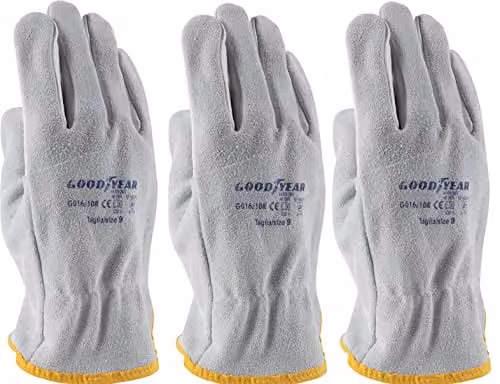 Guanti in pelle pieno fiore e crosta mod.G016/10R taglia 9 bianco Lavoro