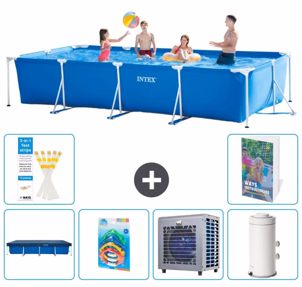 Piscina fuori terra rettangolare - 450x220x84 cm - composta da 5 elementi - modello S164