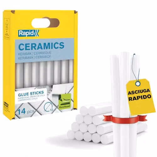Rapid 14 Stick Colla per Ceramica e Piastrelle Ø12x94, Bianco, Alta Resina