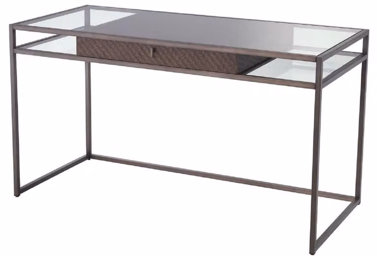Casa Padrino scrivania con cassetto in bronzo 135 x 60 x h. 75,5 cm - Qualità lusso - Mobili da ufficio