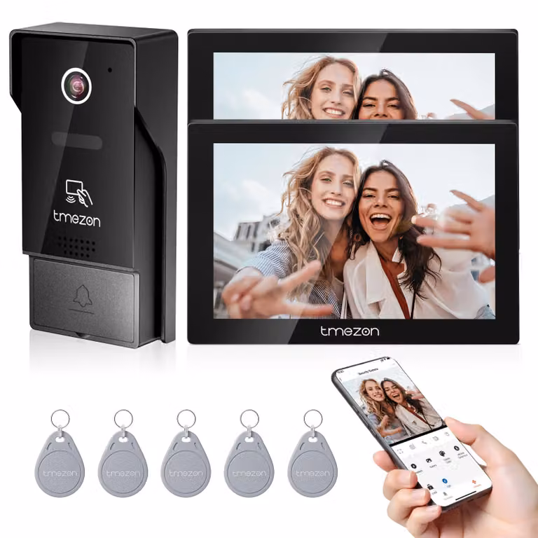 Kit videocitofono da interno con schermo da 7 pollici, telecamera HD 1080P, Wi-Fi e touchscreen, resistente all'acqua
