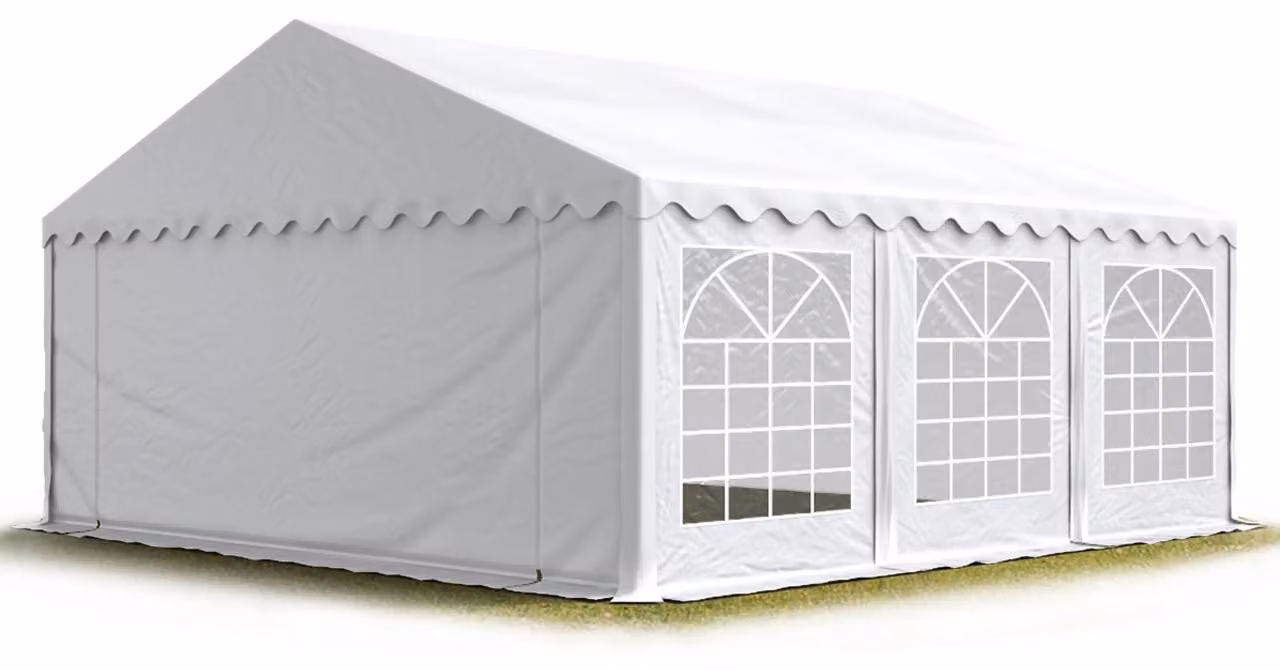 TOOLPORT Tendone per feste 6x6 m PVC bianco 100% impermeabile Tendone da esterno Tenda party