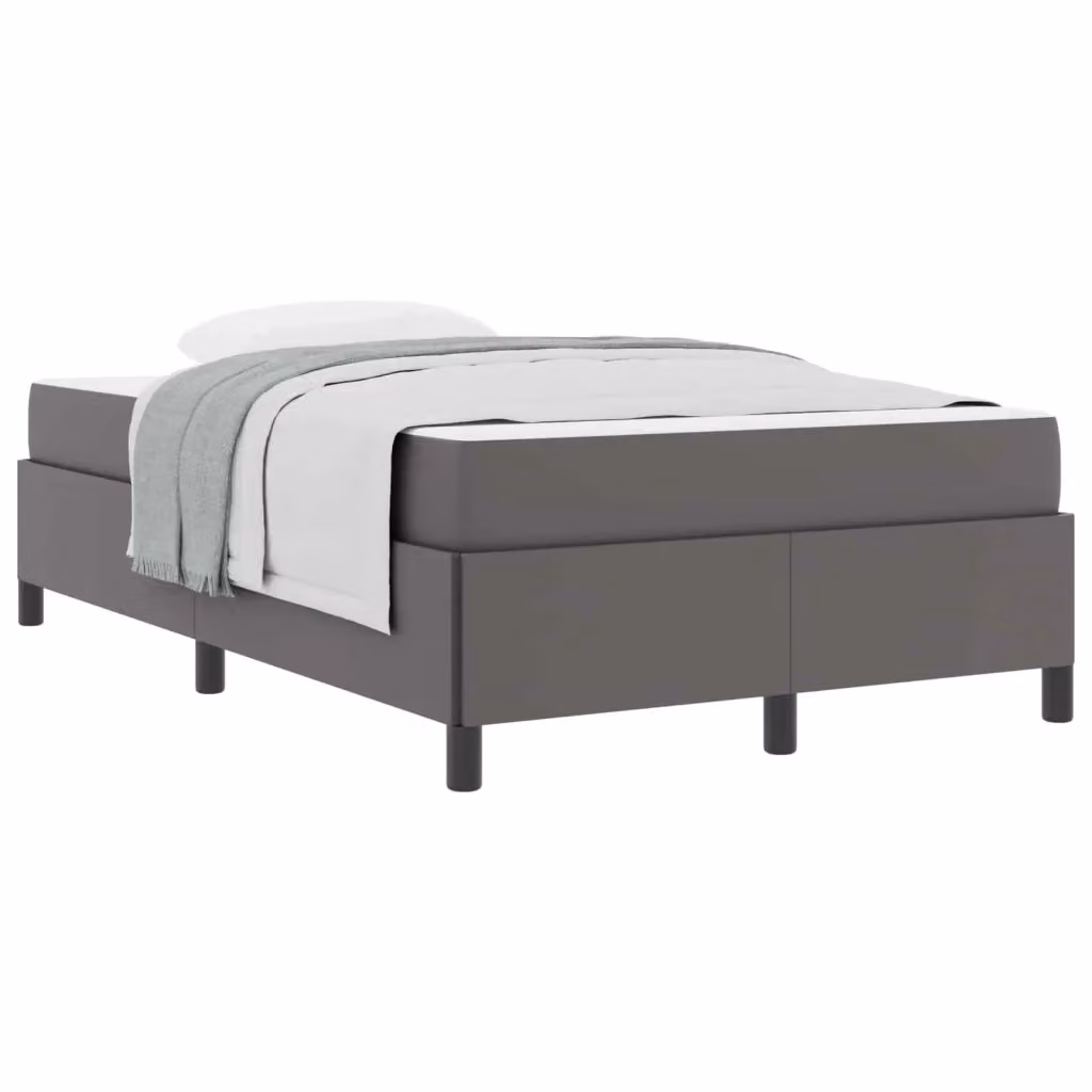 Struttura letto con materasso vidaXL in tessuto e legno, L 120 x P 200 cm, Grigio – 2