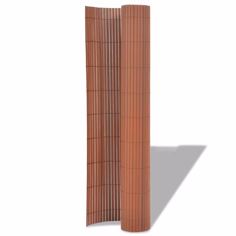 vidaXL Recinzione da giardino bifacciale in PVC 90 x 500 cm Marrone
